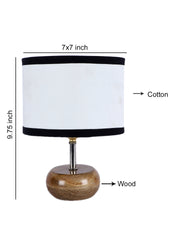 Multicolor Cotton Shade with Wood Lamp Base (AL)