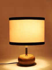 Multicolor Cotton Shade with Wood Lamp Base (AL)