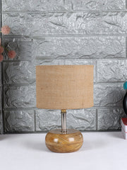 Beige Jute Shade with Wood Lamp Base (AG)