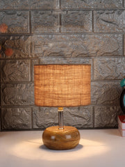 Beige Jute Shade with Wood Lamp Base (AG)