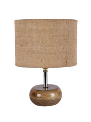 Beige Jute Shade with Wood Lamp Base (AG)