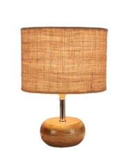 Beige Jute Shade with Wood Lamp Base (AG)