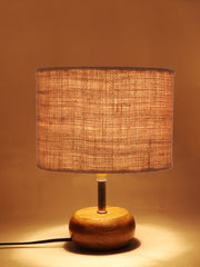 Beige Jute Shade with Wood Lamp Base (AG)