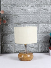 White Jute Shade with Wood Lamp Base (AI)