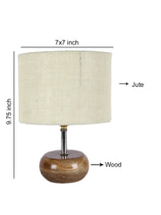 White Jute Shade with Wood Lamp Base (AI)
