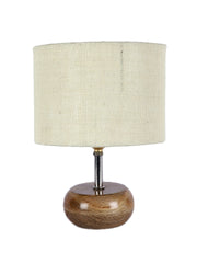 White Jute Shade with Wood Lamp Base (AI)
