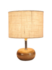 White Jute Shade with Wood Lamp Base (AI)