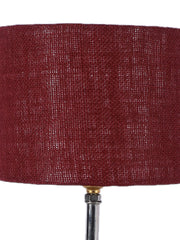 Maroon Jute Shade with Wood Lamp Base (YU)