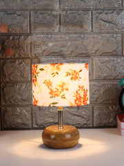 Multicolor Cotton Shade with Wood Lamp Base (YM)