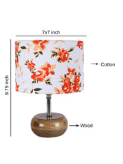 Multicolor Cotton Shade with Wood Lamp Base (YM)