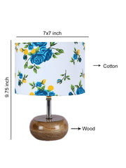 Multicolor Cotton Shade with Wood Lamp Base (YN)