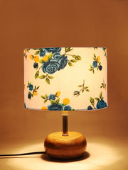 Multicolor Cotton Shade with Wood Lamp Base (YN)