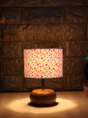 Multicolor Cotton Shade with Wood Lamp Base (YK)