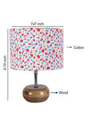 Multicolor Cotton Shade with Wood Lamp Base (YK)