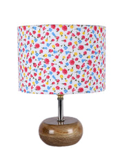 Multicolor Cotton Shade with Wood Lamp Base (YK)