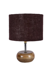 Brown Jute Shade with Wood Lamp Base (JN)