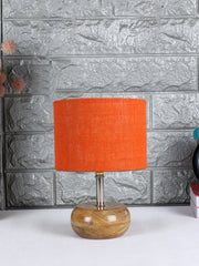 Orange Jute Shade with Wood Lamp Base (KUY)