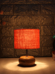 Orange Jute Shade with Wood Lamp Base (KUY)