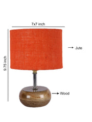 Orange Jute Shade with Wood Lamp Base (KUY)