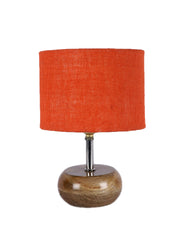Orange Jute Shade with Wood Lamp Base (KUY)