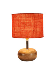 Orange Jute Shade with Wood Lamp Base (KUY)