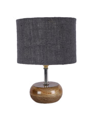 Grey Jute Shade with Wood Lamp Base (JH87)