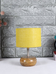 Yellow Jute Shade with Wood Lamp Base (KK4545)