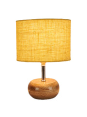 Yellow Jute Shade with Wood Lamp Base (KK4545)