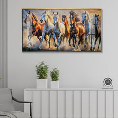 Premium 7 Running Horses Acrylic Canvas Painting