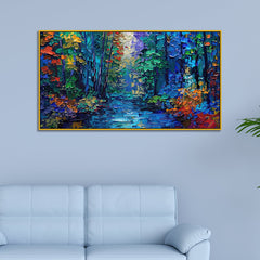 Whispers of the Colorful Woods and Forest Glow in Color Between Light and Leaves Wall Painting
