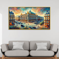 Aesthetic City of Light, Painted Sky Canvas Print Wall Painting