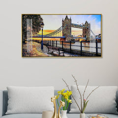 London Evening" Premium Framed Canvas | Modern Cityscape Wall  Painting