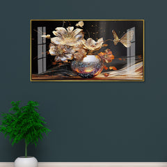 Luxury Canvas  Gold Butterfly & Floral Acrylic Wall Painting