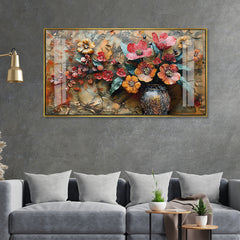 Ethereal Blooms Premium Textured Canvas - 3D Floral Acrylic Painting