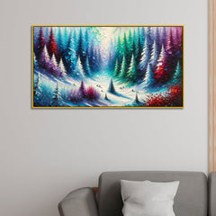 The Luminous Winter Path and Winter Dreamscape in Color Wall Painting