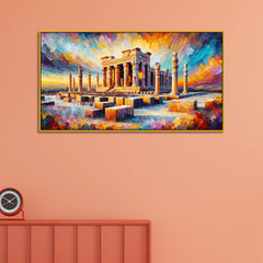 Beautiful Vibrant Ruins with Color Combination Canvas Print Wall Painting