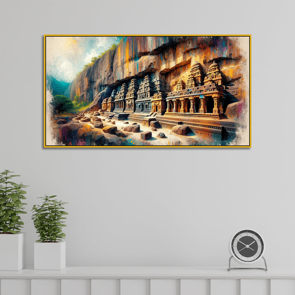 The Shore Temple and Mahabalipuram's Ancient Rock-Cut Art Canvas Print Wall Art