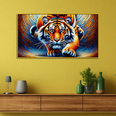 The Vibrant Gaze of the Prowling Hunter, Tiger Canvas Print Wall Painting