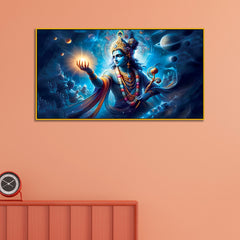 Premium Lord Krishna Cosmic Universe Canvas Painting
