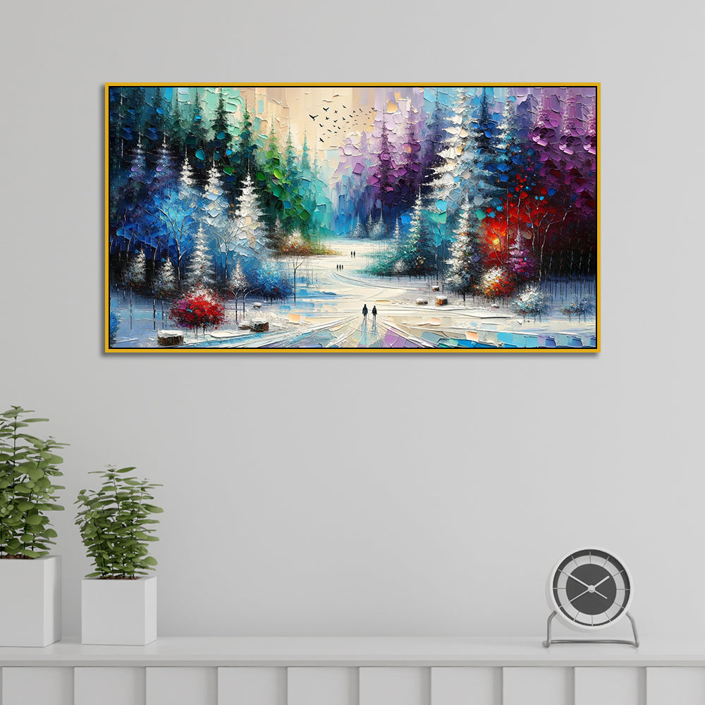 A Chromatic Winter Journey or The Colors of Our Love Canvas print wall painting