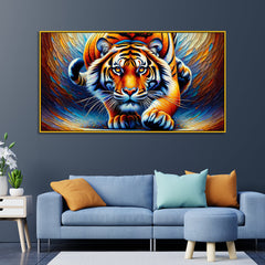 The Vibrant Gaze of the Prowling Hunter, Tiger Canvas Print Wall Painting