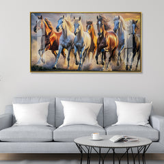 Premium 7 Running Horses Acrylic Canvas Painting