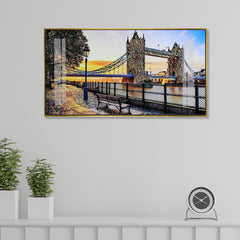 London Evening" Premium Framed Canvas | Modern Cityscape Wall  Painting