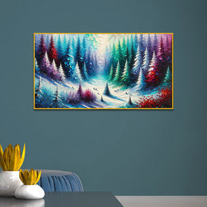 The Luminous Winter Path and Winter Dreamscape in Color Wall Painting