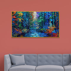 Whispers of the Colorful Woods and Forest Glow in Color Between Light and Leaves Wall Painting