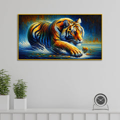 The  Majestic Tiger's  in Water Canvas Print Wall Painting