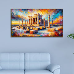 Beautiful Vibrant Ruins with Color Combination Canvas Print Wall Painting