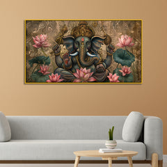 Divine Lord Ganesha in Antique Finish – Sacred Wall Hanging