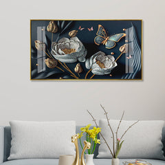 Ethereal Blooms Premium Textured Canvas - 3D Floral Acrylic Painting