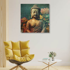 Gautam Buddha Canvas Painting for Home, Bedroom & Living Room